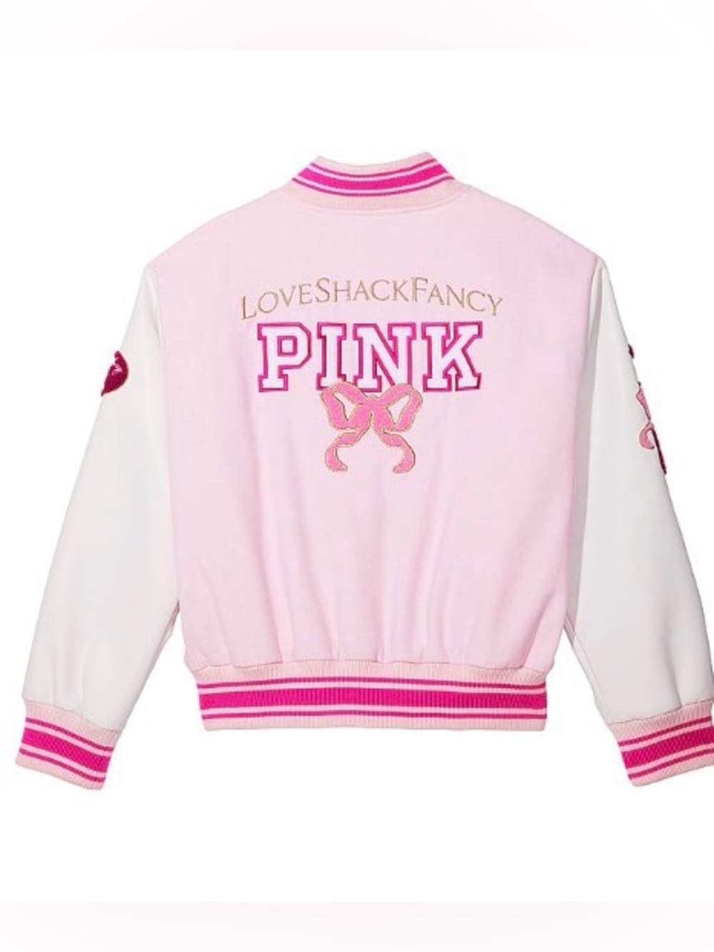 PINK X LOVE SHACK FANCY Varsity Jacket - Picture 2 of 5